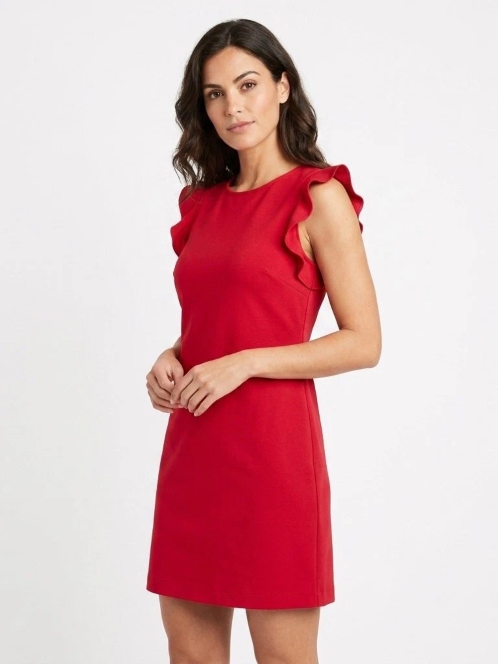 Vineyard Vines Red Ruffle Sleeve Shift Dress Size 2